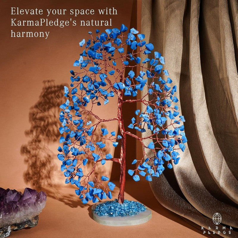 Turquoise Chakra Crystal Tree Feng Shui Decor Positive Energy Good Luck Gift3