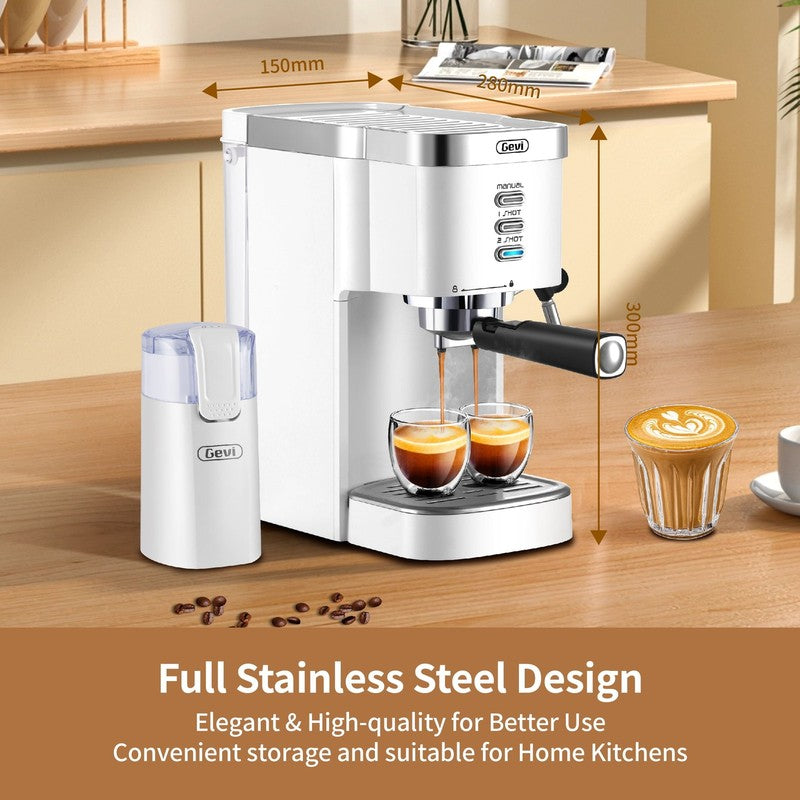 20 Bar Espresso Machine, Coffee Maker with Milk Frother，White5