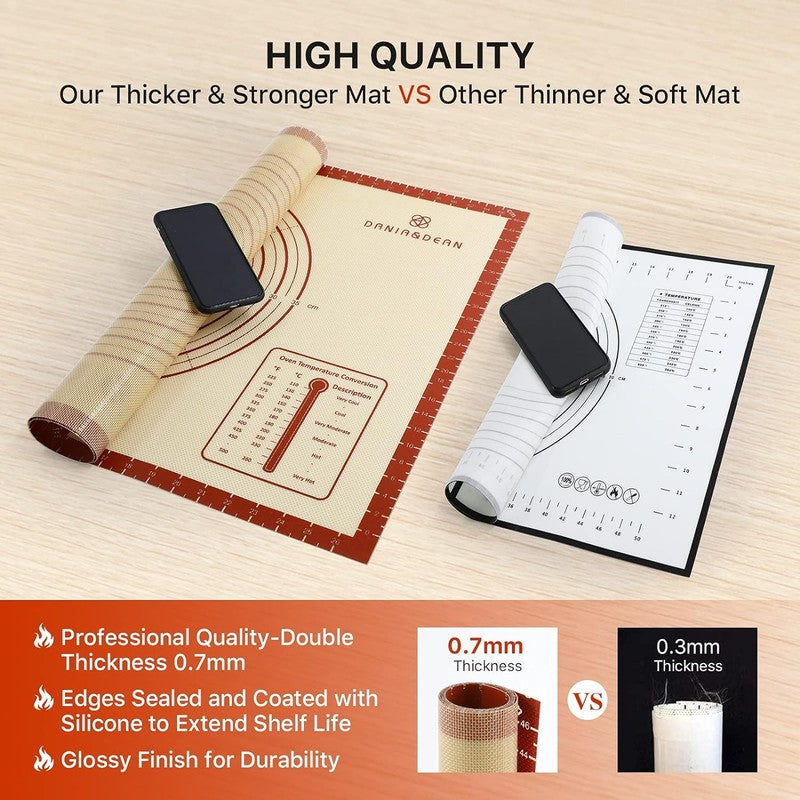 26X16 Inch Extra Thick Silicone Baking Mat with Measurements, Non Slip and Reusa4