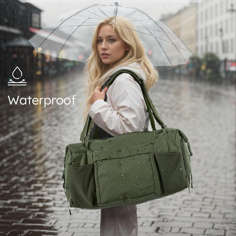 Men’s Gym Bag Backpack Duffle Dark Green Shoes Compartment Waterproof4
