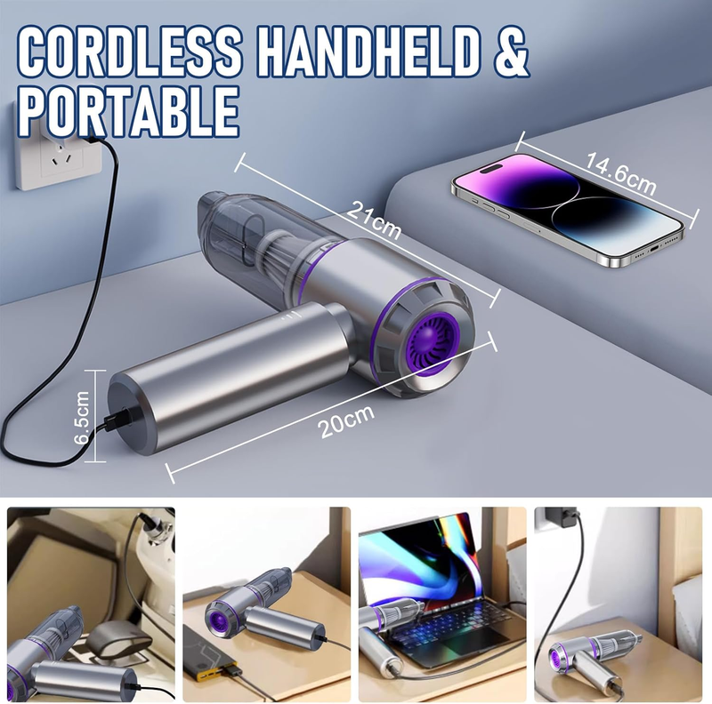 Car Vacuum Portable Cordless 20000Pa 4 in 1 Air Duster Blower Pump Brushless5