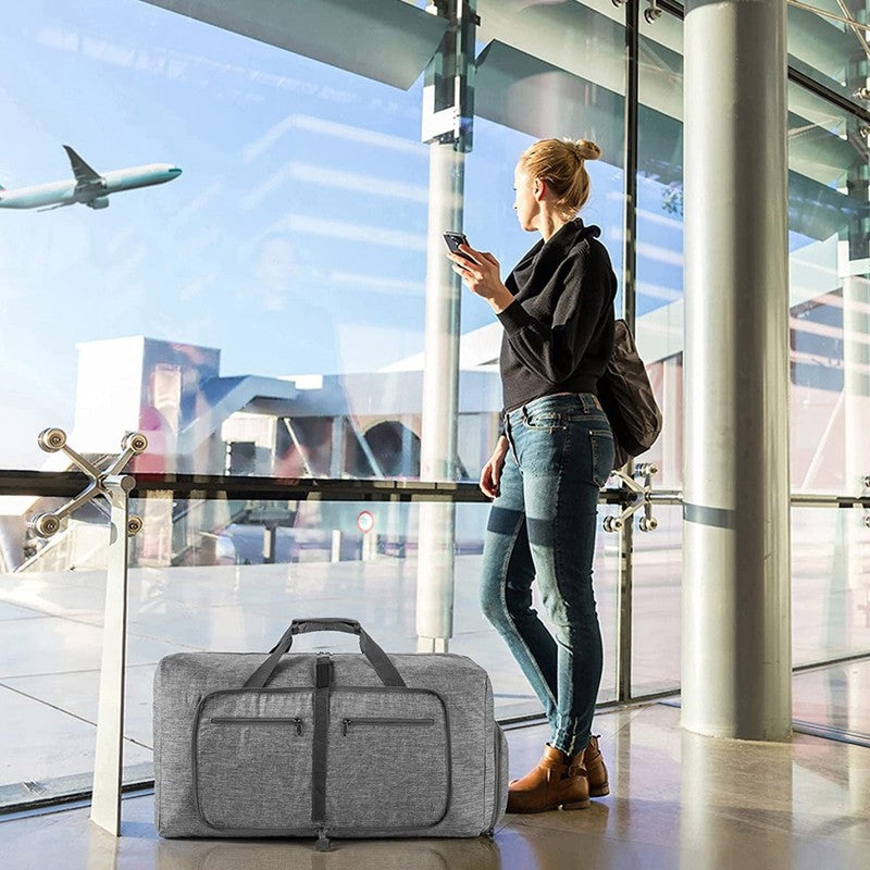 115L/85L/65L Large Duffle Bag, Foldable Travel Gym Bag with Shoe Compartment, Li6