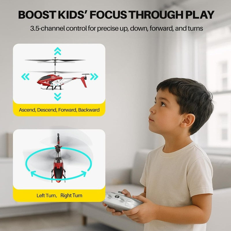 Kids RC Helicopter S107H E Remote Control Durable Alloy One Key Takeoff2