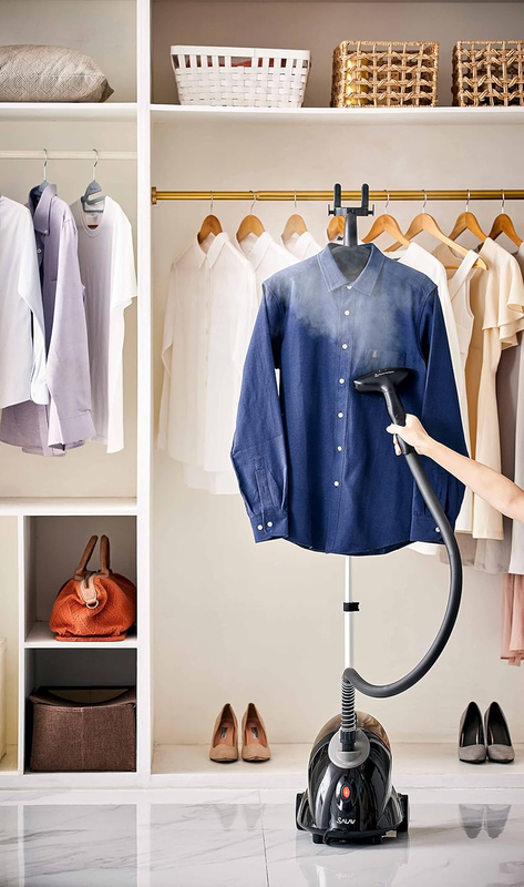 GS18 DJ Standing Garment Steamer with Roll Wheels for Easy Movement, 1.8L Water 9