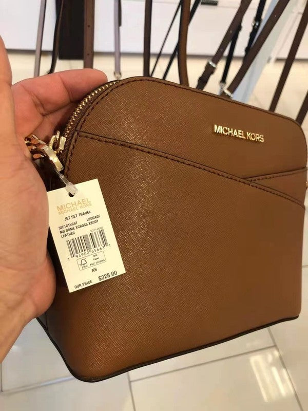 Adult Leather Shoulder Bag Gold Finish Crossbody Handbag1