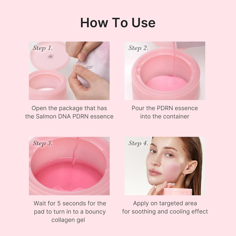 Salmon DNA PDRN Toner Pads Pink Collagen Jelly Pad Korean Skin Care 706