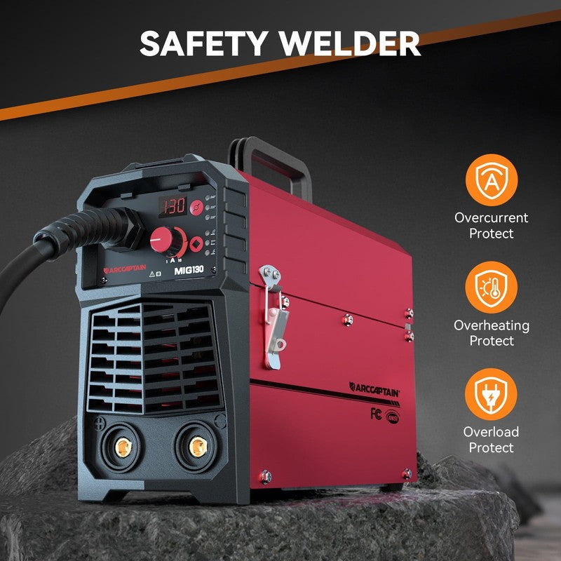MIG Welder, 130A 3-In-1 Welding Machine Flux Core Mig/Lift TIG/MMA Welder Equipm6