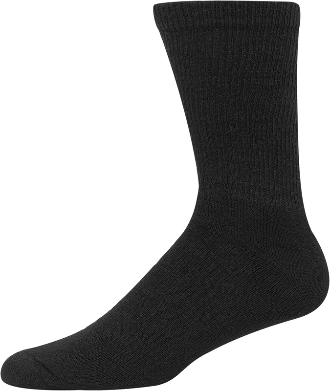Men’s Double Tough Socks Crew Ankle Moisture Wicking Work Socks Black White2