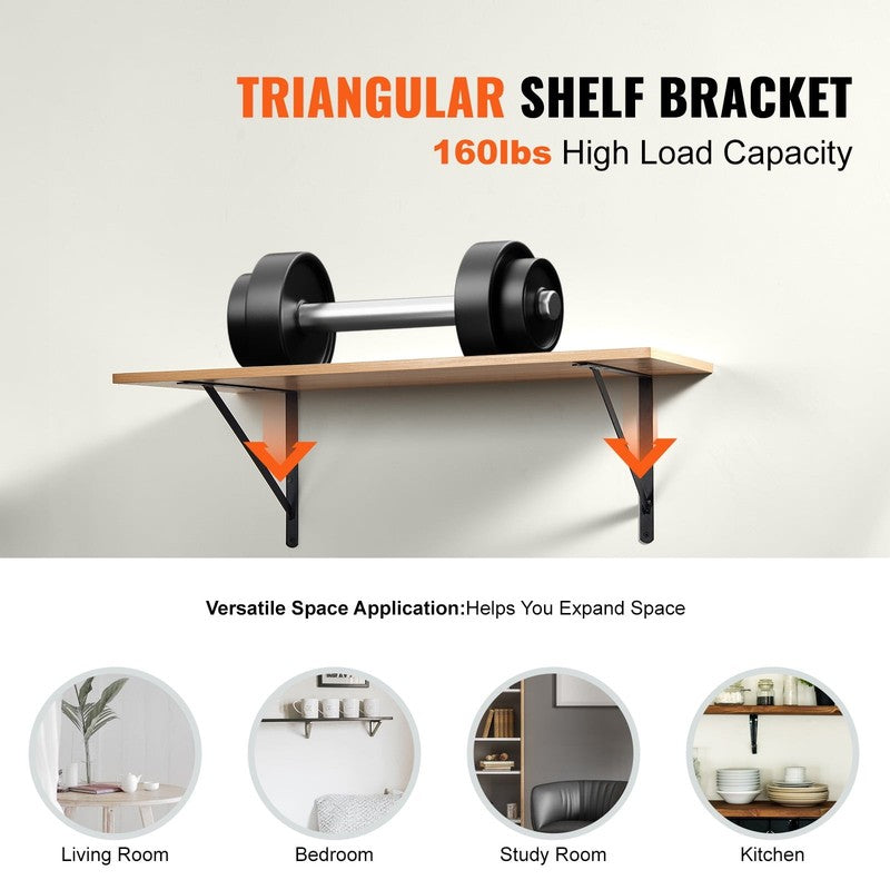 12 X 8 Inch Heavy Duty Shelf Brackets 10 Piece Triangle Floating Shelf Brackets1