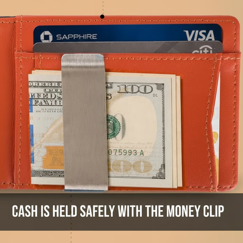Men's Slim Leather RFID Money Clip Wallet Bifold Front Pocket 10 Card Slots6
