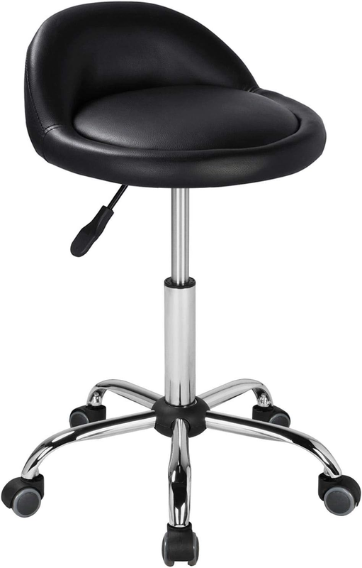 Ergonomic Height Adjustable Rolling Salon Stool with Backrest for Spa & Clinic9