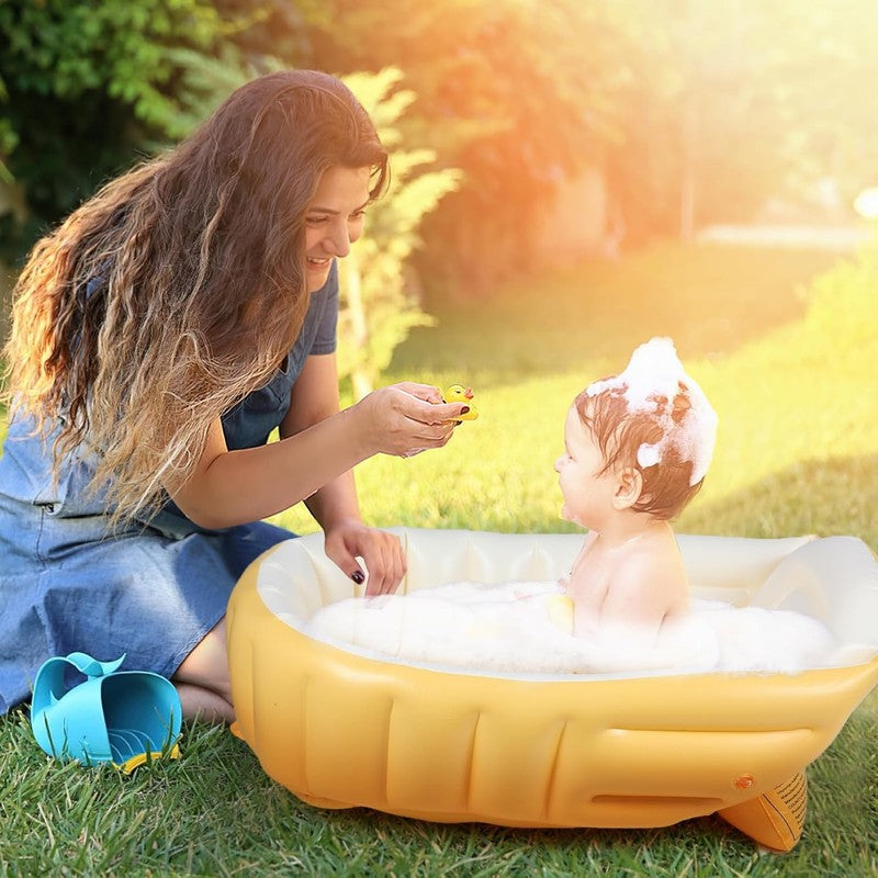 Inflatable Baby Bathtub – Portable Infant Tub with Anti Slip Saddle Seat6