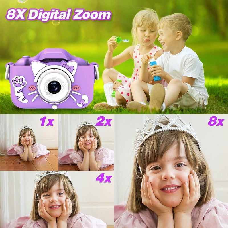 Kids Digital Video Camera Toy w/ Cartoon Cover 32GB SD Card Ages 3 86