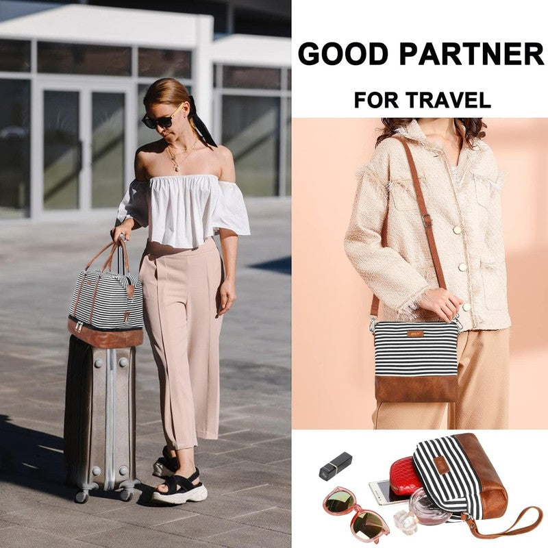 21in Weekender Duffle Bag Women 3Pc Set Carry On Travel w/ Shoe Compartment2