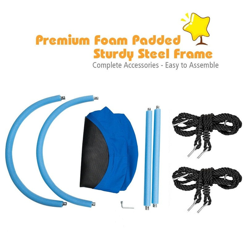 60" Saucer Tree Swing, Adjustable Outdoor Kids Giant Oval Platform, Blue8