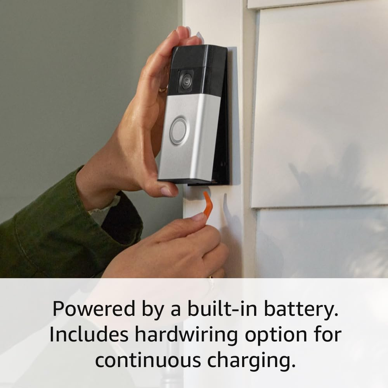 Battery Doorbell w/ Video Live View Two Way Talk Motion Alerts Satin Nickel5
