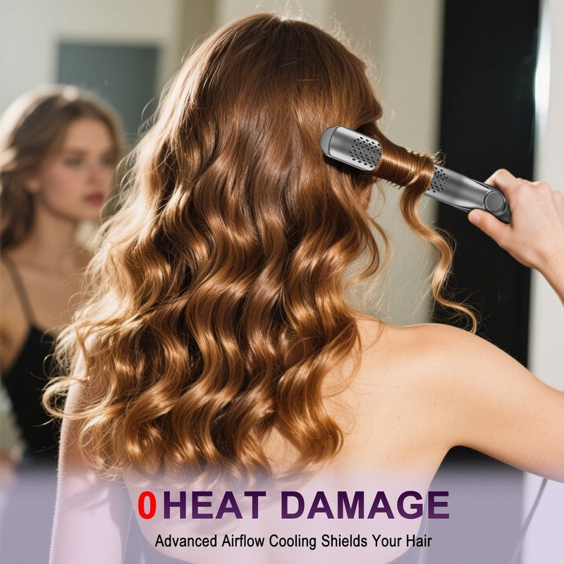 Airflow Styler 2 in1 Curling Iron Flat Hair Straightener Ionic 5 Temps Purple5