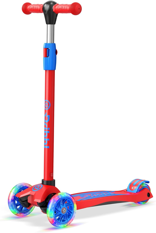 3 Wheel Kids Scooter Lean to Steer Adjustable Handlebar Anti Slip Deck Red/Blue9