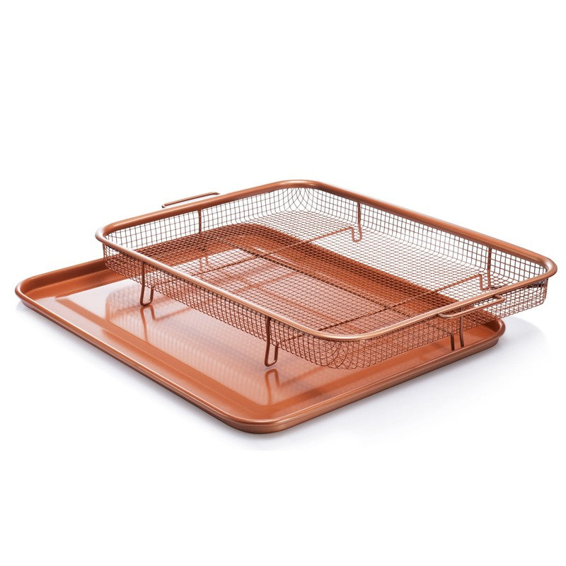 XXL Air Fryer Basket for Oven 2Pc Tray Pan 16.5x12.5 Dishwasher Safe Bake8