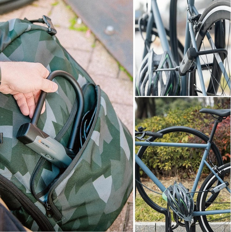 Bike U Lock with 4ft Cable Heavy Duty Anti-Theft 8mm Steel + 3 Keys for Bikes3