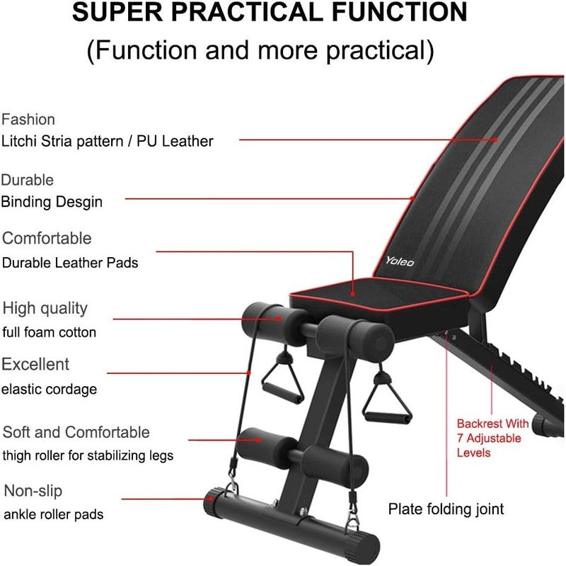 Adjustable Weight Bench, Foldable Incline/Decline Bench Press for Home Gym8