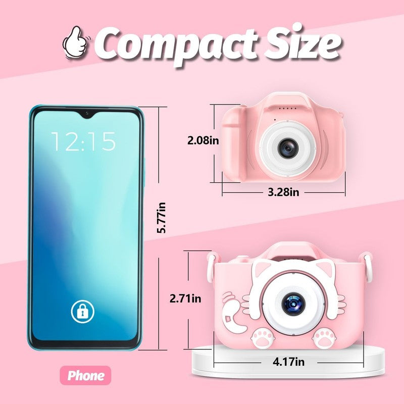 Kids Digital Video Camera Toy w/ Cartoon Cover 32GB SD Card Ages 3 81