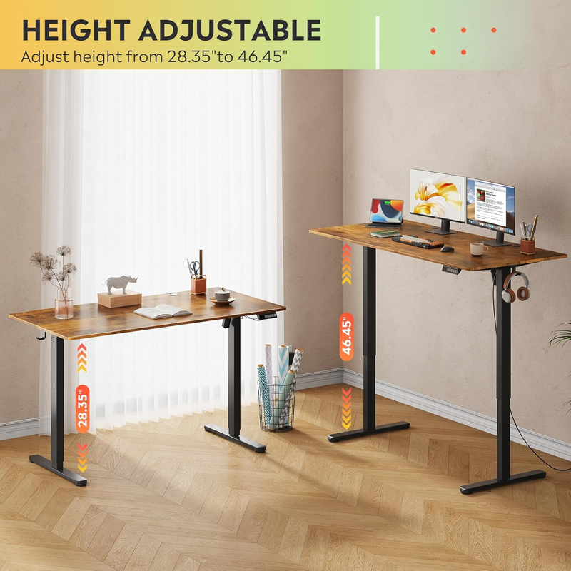 Electric Standing Desk 55" Height Adjustable Desk with Memory Presets3
