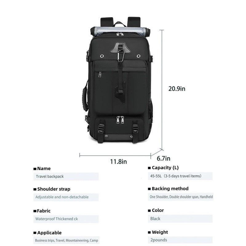 50L Travel Backpack Waterproof Extra Large Laptop Hiking Business Black7