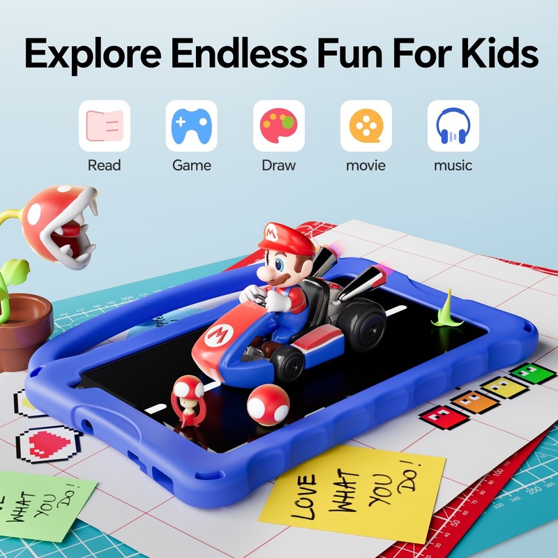 7 Inch Kids Tablet, 4GB RAM 32GB ROM Android Kids Tablet with Parental Control, 2