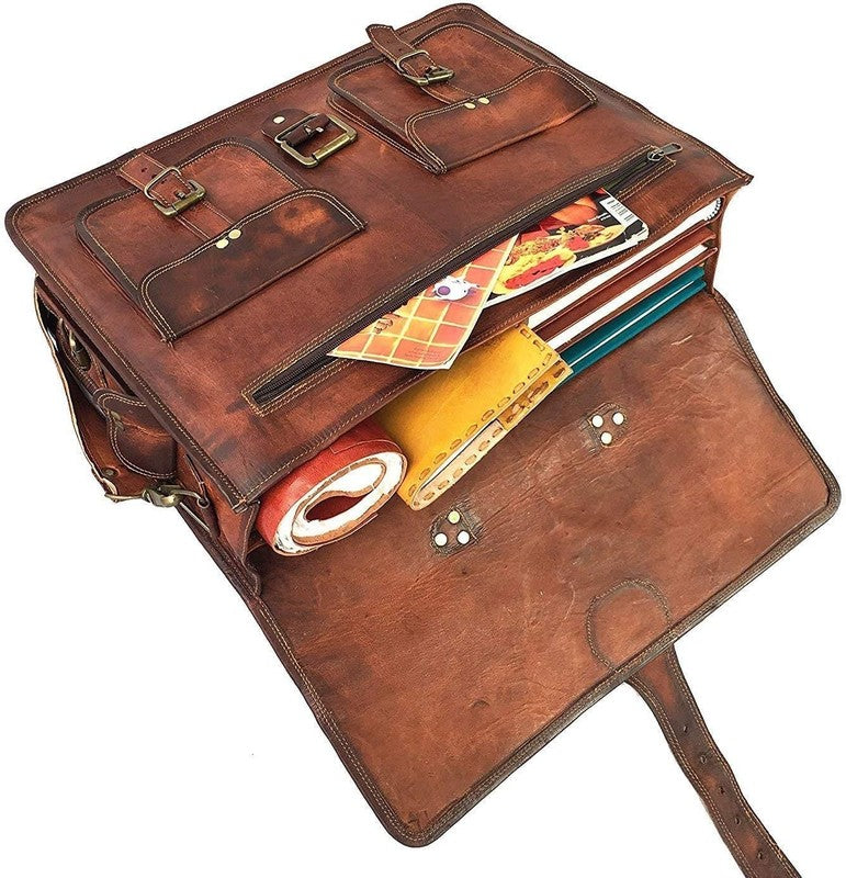 Leather Messenger Bag for Men, 18 Inch Laptop Crossbody, Handmade Leather Should3