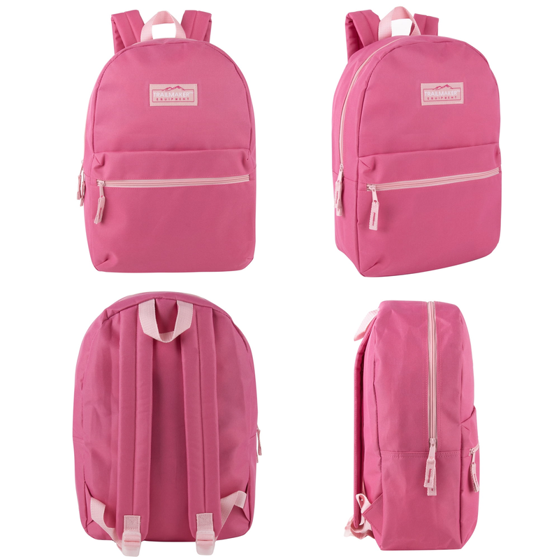 17 Inch Classic Backpack Pink School Travel Work Gym Bookbag4