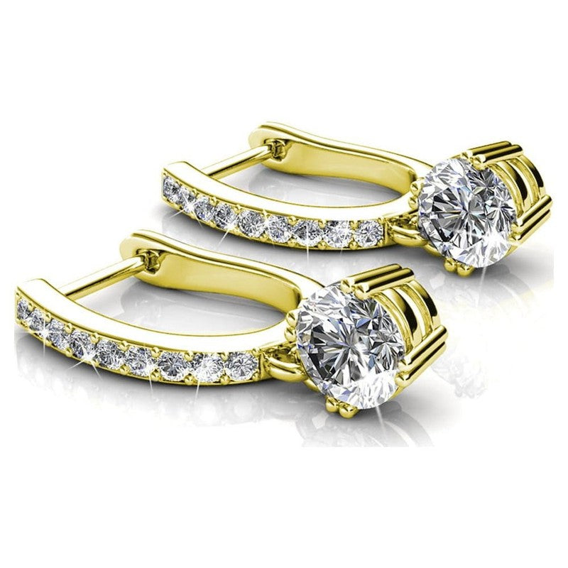 Mckenzie 18K Yellow Gold Plated Drop Dangle Earrings with Crystals for Women6