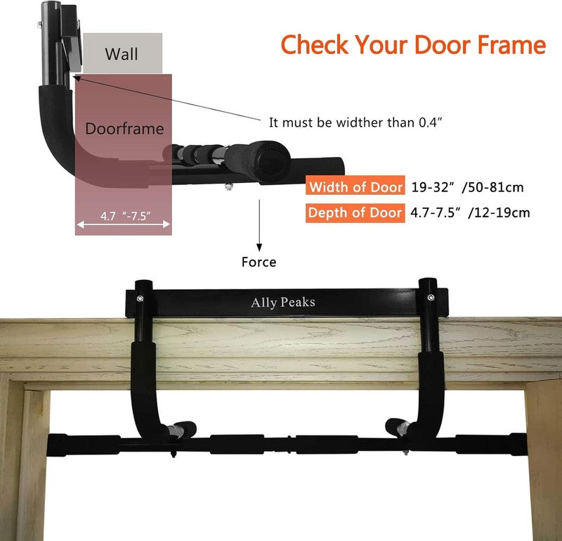 Pull up Bar for Doorway, 440LBS Steel Chin Up Bar Multi Grip Home Gym Trainer3