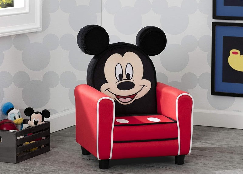 Figural Upholstered Kids Chair Wood Mickey Mouse1