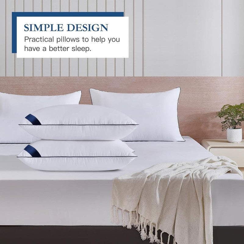 Pillows Standard Size Set of 4, Soft Microfiber, Hotel Quality, for Sleepers4