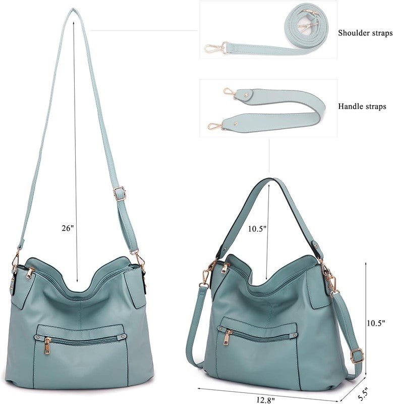 Women Large Crossbody Bag Shoulder Handbag Purse Wallet Set Hobo Tote4