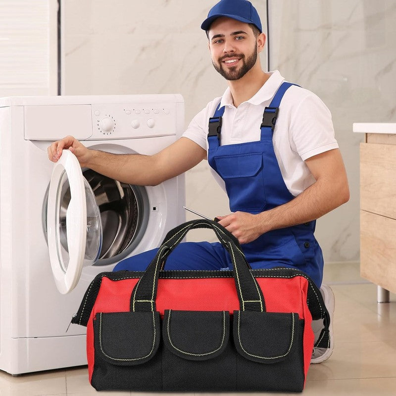 3 Pack Tool Bag 16" Waterproof Hard Bottom Heavy Duty Electrician Tote6