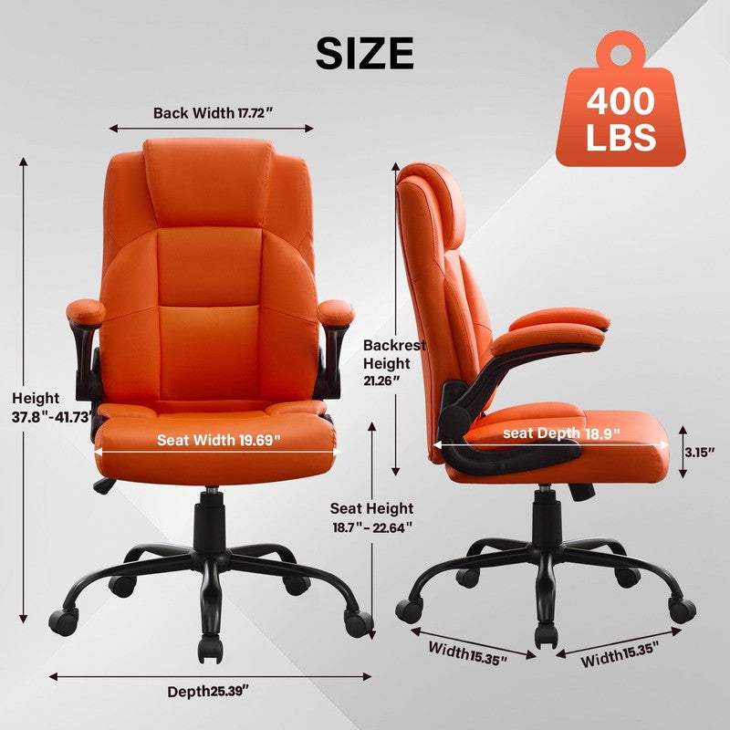 Leather Office Chair, Big and Tall Office Chair 400LBS Wide Seat Ergonomic Compu1