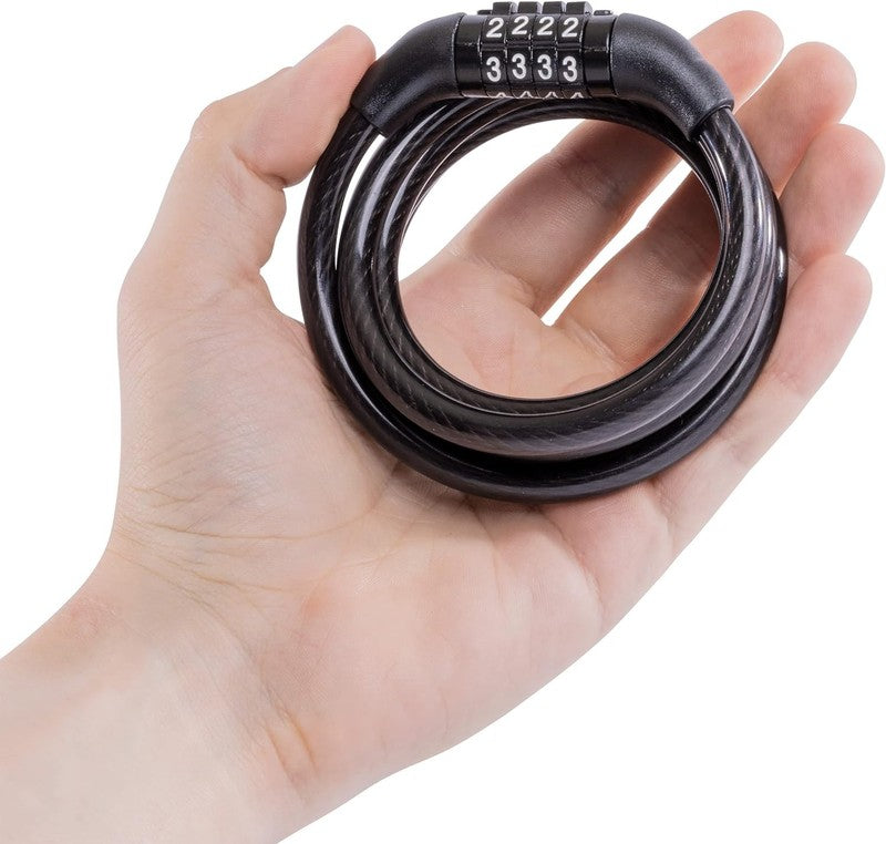 Bike Lock Cable with Combination Black, 8143D7