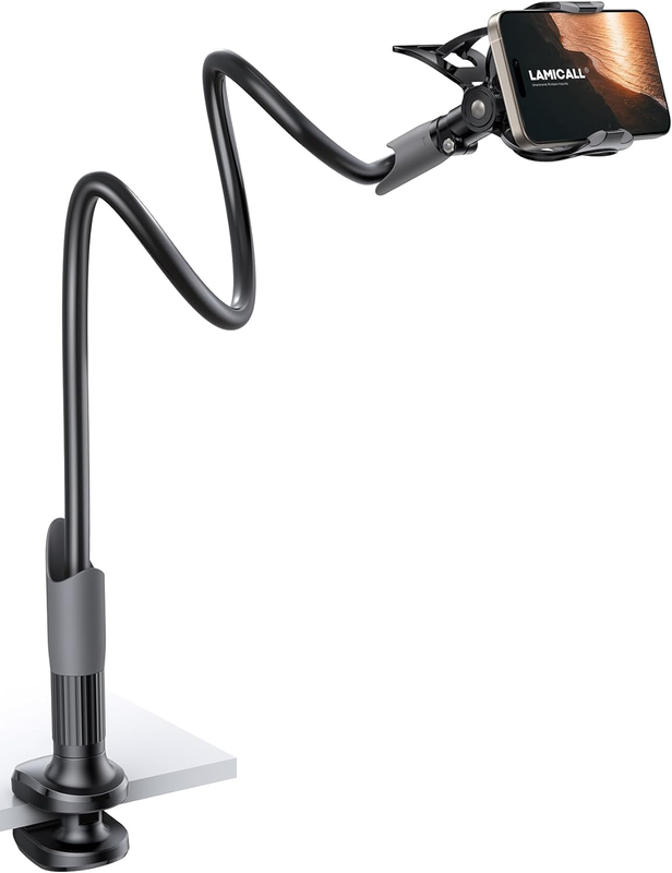 Flexible Gooseneck Phone Holder for Bed & Desk   Fits 4 7" Smartphones9