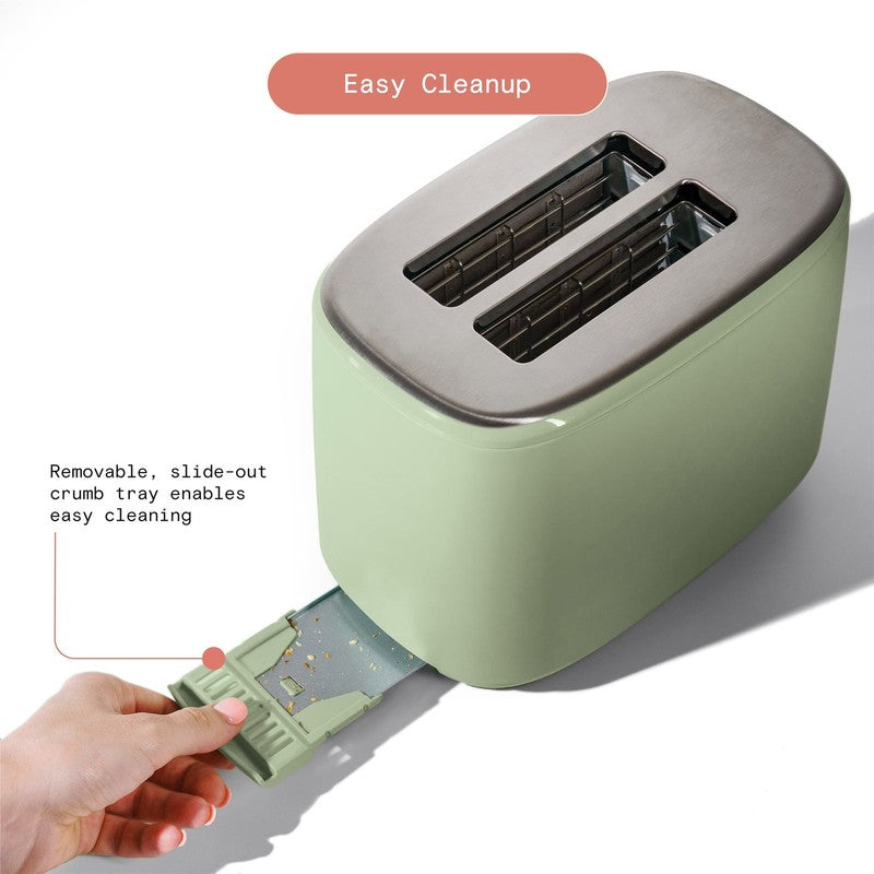 2 Slice Toaster with Touch Activated Display, Sage Green by Drew Barrymore6