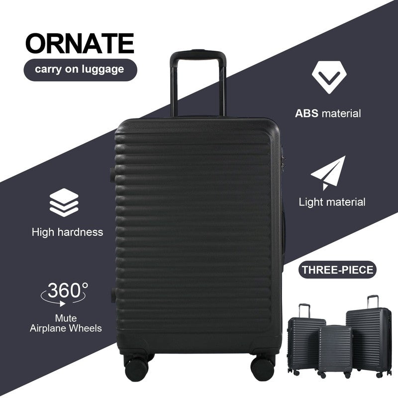 3 Piece Hardside Luggage Set Hardshell Lightweight Suitcase with TSA Lock Spinne6