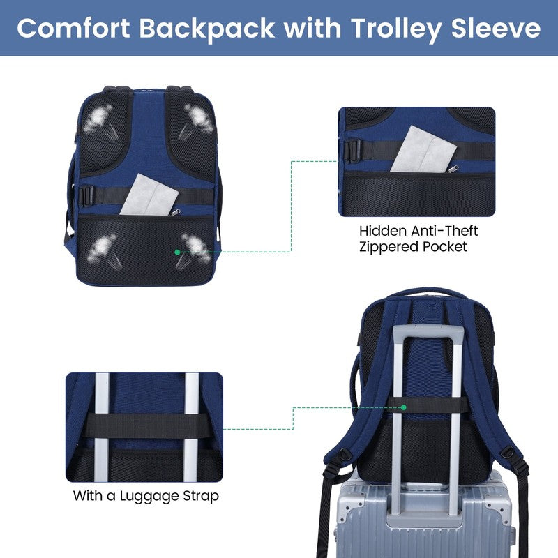 Business Travel Backpack Fits 17 Inch Laptop for Personal Item Bag 18X14X8 Clams6