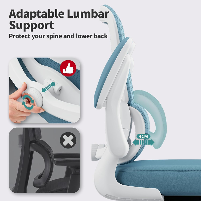 Ergonomic Office Chair Mesh Desk Chair Adjustable Executive Computer Sky Blue4