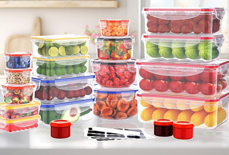 40 Pcs Food Storage Containers with Lids Airtight  Plastic Meal Prep Container f2