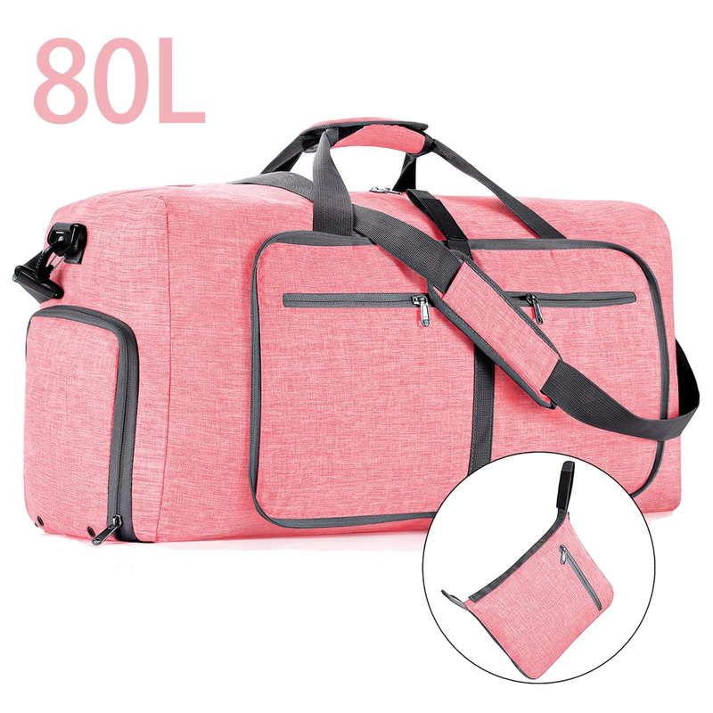 28" Large Travel Duffle Bag for Men, 80L Foldable Travel Duffel Bag with Shoes C7