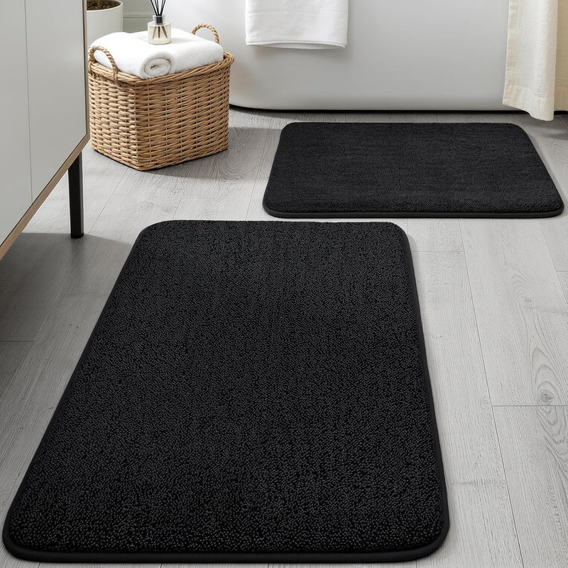 Memory Foam Bathroom Rugs Sets 2 Piece - 0.87" Thick Soft Towel-Like Absorbent B7