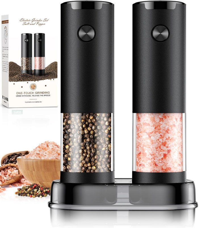Electric Salt & Pepper Grinder Set Automatic Adjustable LED Pepper Mill Shaker7
