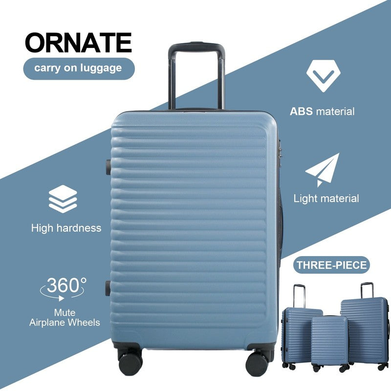 3 Piece Hardside Luggage Set Hardshell Lightweight Suitcase with TSA Lock Spinne3