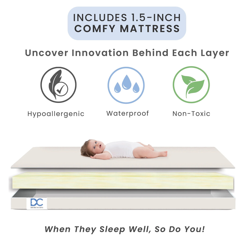 Lee Portable Folding Mini Crib with 1.5 Inch Mattress Greenguard Gold Certified4